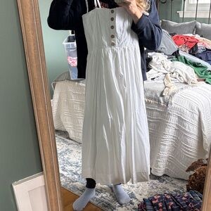 Free People White Button-Front Maxi Dress